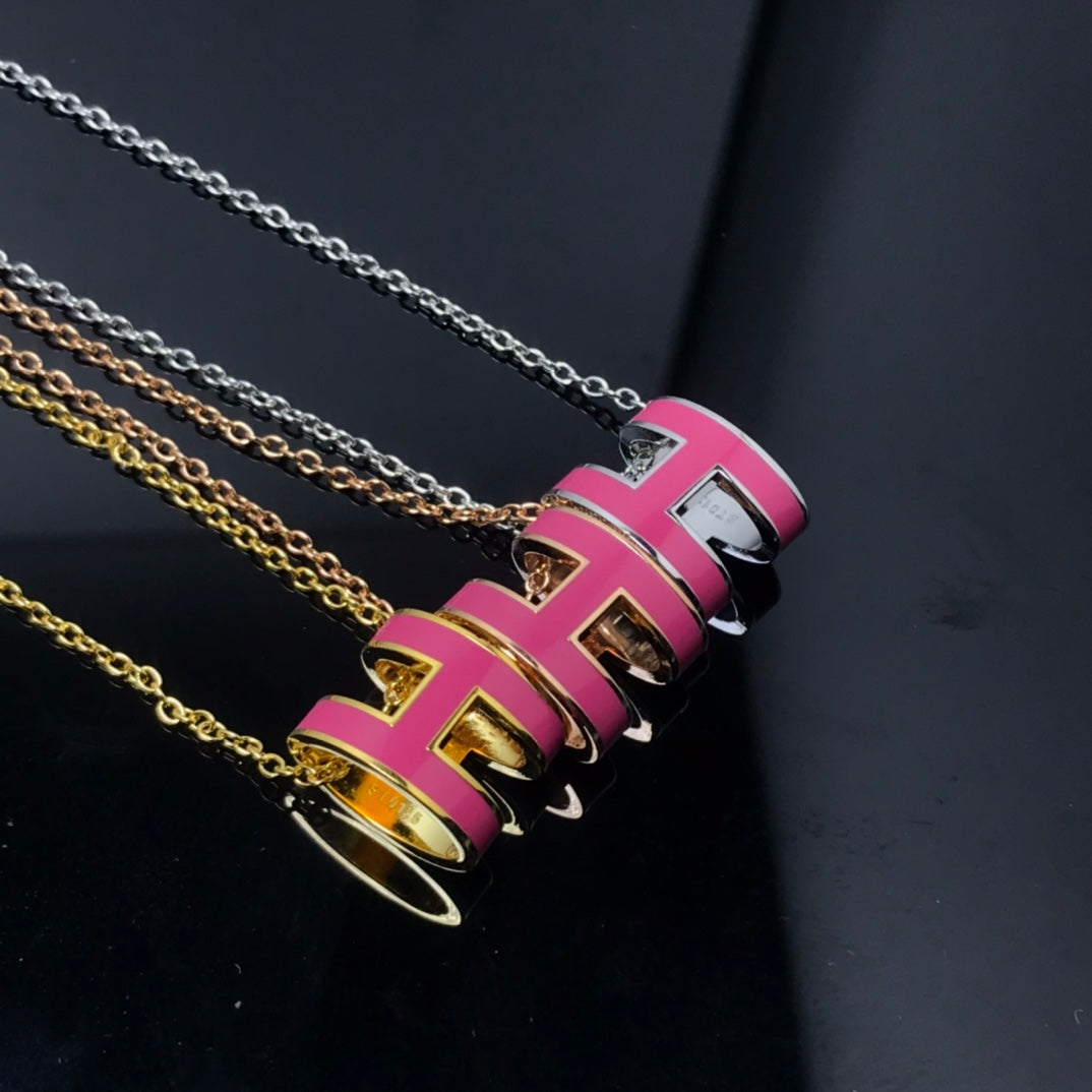 [Glow Jewelry]H NECKLACE PINK