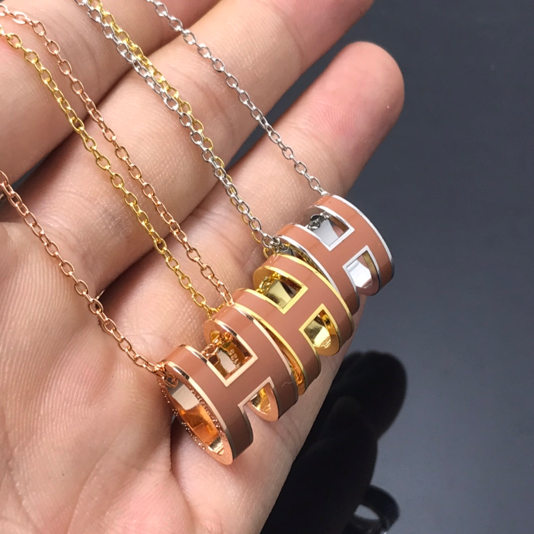 [Glow Jewelry]H NECKLACE BROWN