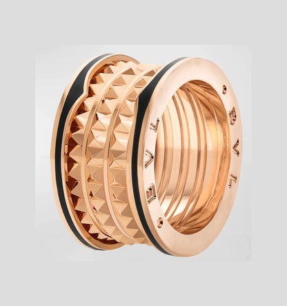 [Glow Jewelry]ZERO 1 ROCK BLACK CERAMIC PINK GOLD LARGE MODEL