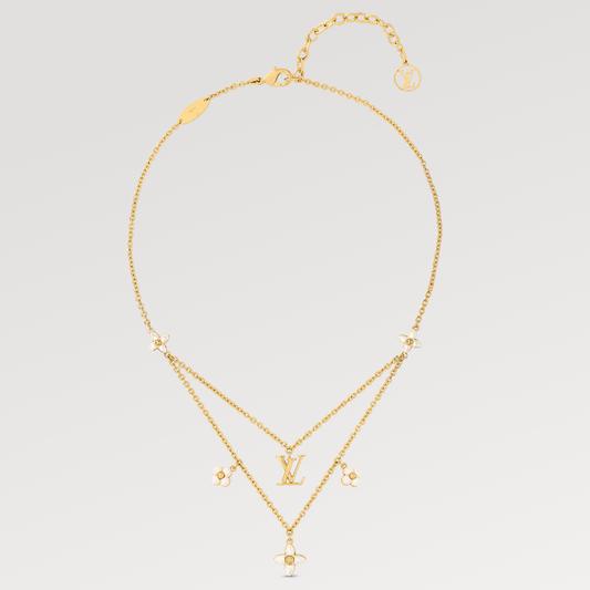 [Glow Jewelry]FLOWERGRAM GOLD MOP DOUBLE ROW NECKLACE