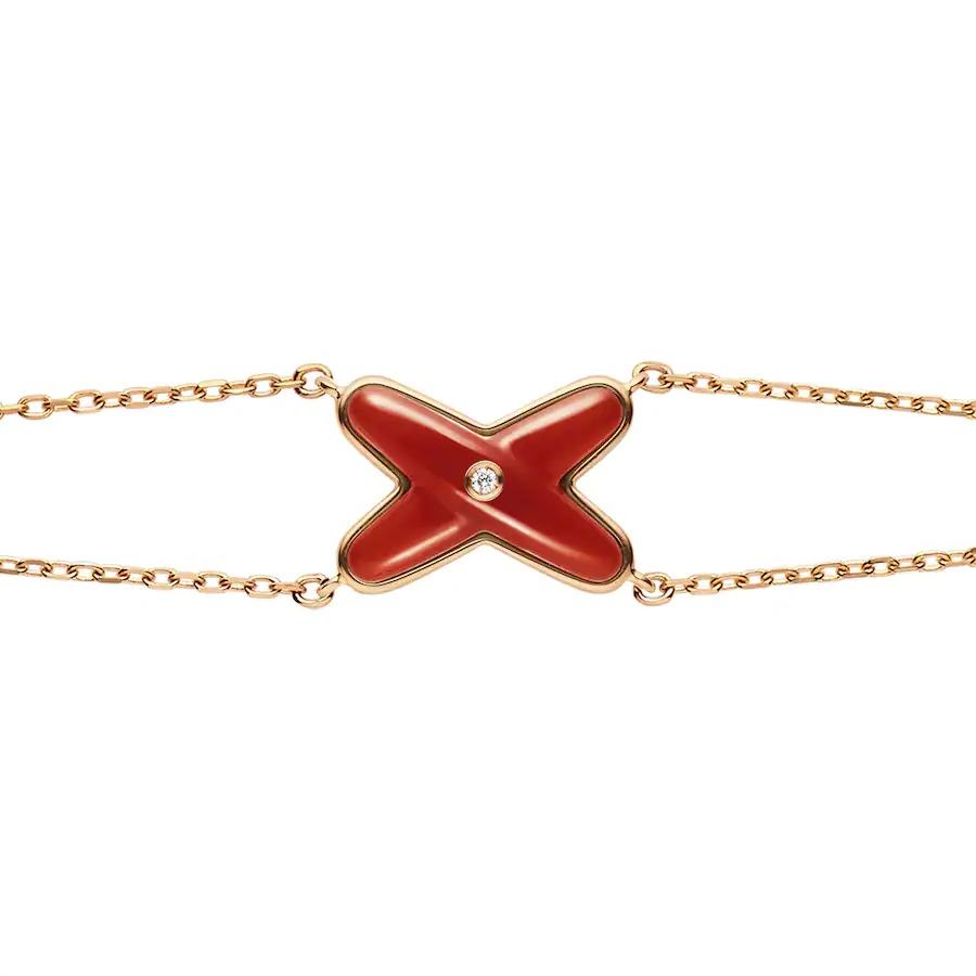 [Glow Jewelry]JEUX BRACELET CARNELIAN PINK GOLD 1 DIAMOND