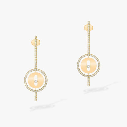 [Glow Jewelry]LUCKY MOVE ARROW PINK GOLD DIAMOND EARRINGS
