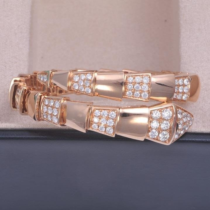 [Glow Jewelry]SERPENTI WIDE BRACELET PINK GOLD DIAMOND