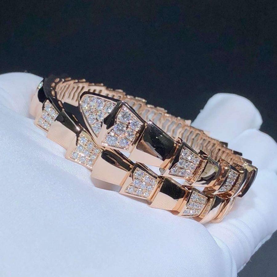 [Glow Jewelry]SERPENTI WIDE BRACELET PINK GOLD DIAMOND