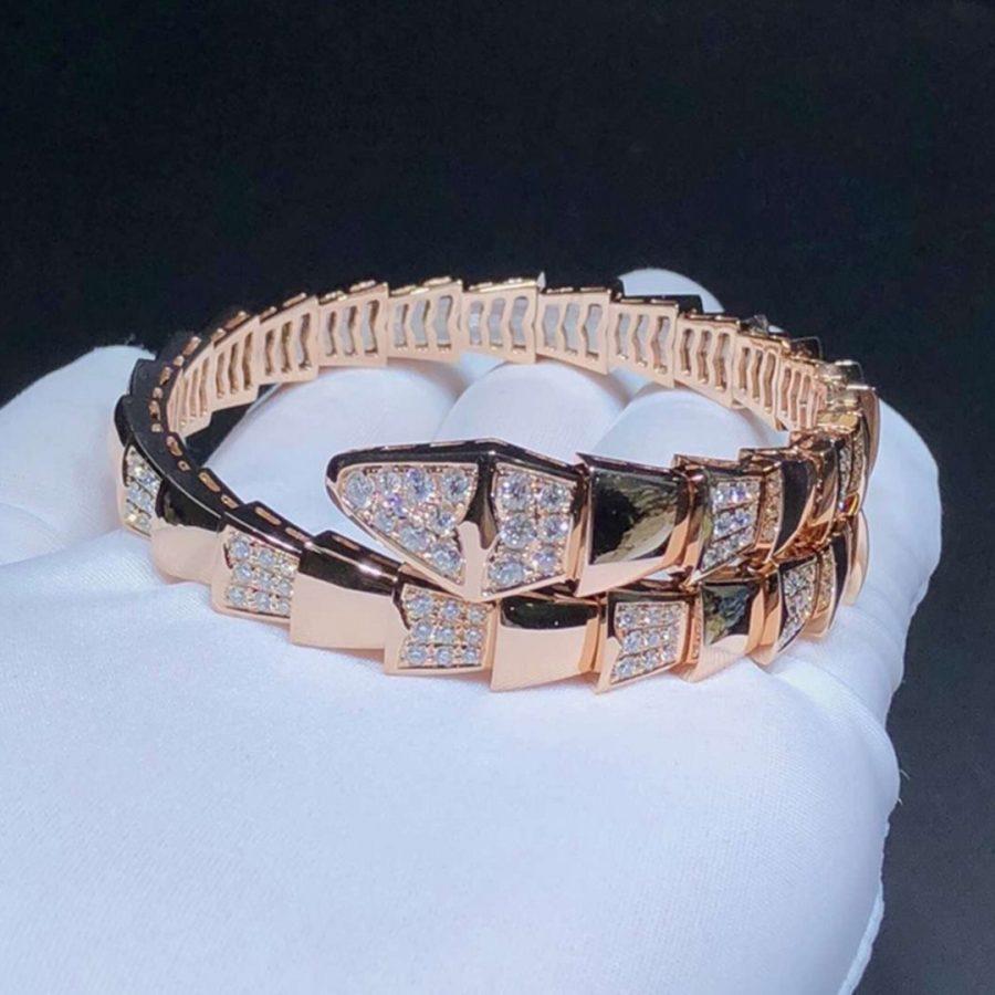 [Glow Jewelry]SERPENTI WIDE BRACELET PINK GOLD DIAMOND