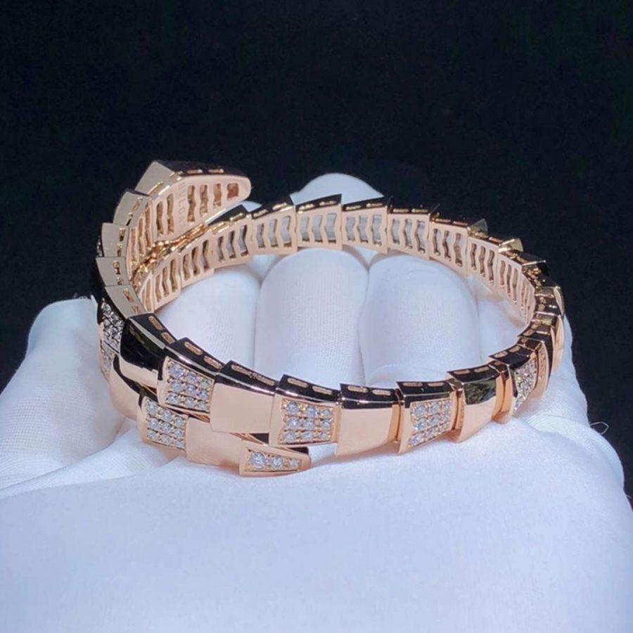 [Glow Jewelry]SERPENTI WIDE BRACELET PINK GOLD DIAMOND
