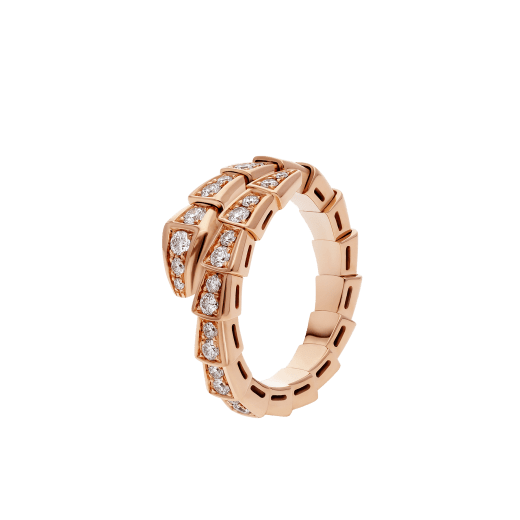 [Glow Jewelry]SERPENTI RING PINK GOLD DIAMOND PAVED 4MM