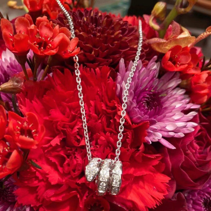 [Glow Jewelry]SERPENTI  NECKLACE DOUBLE RING DIAMOND