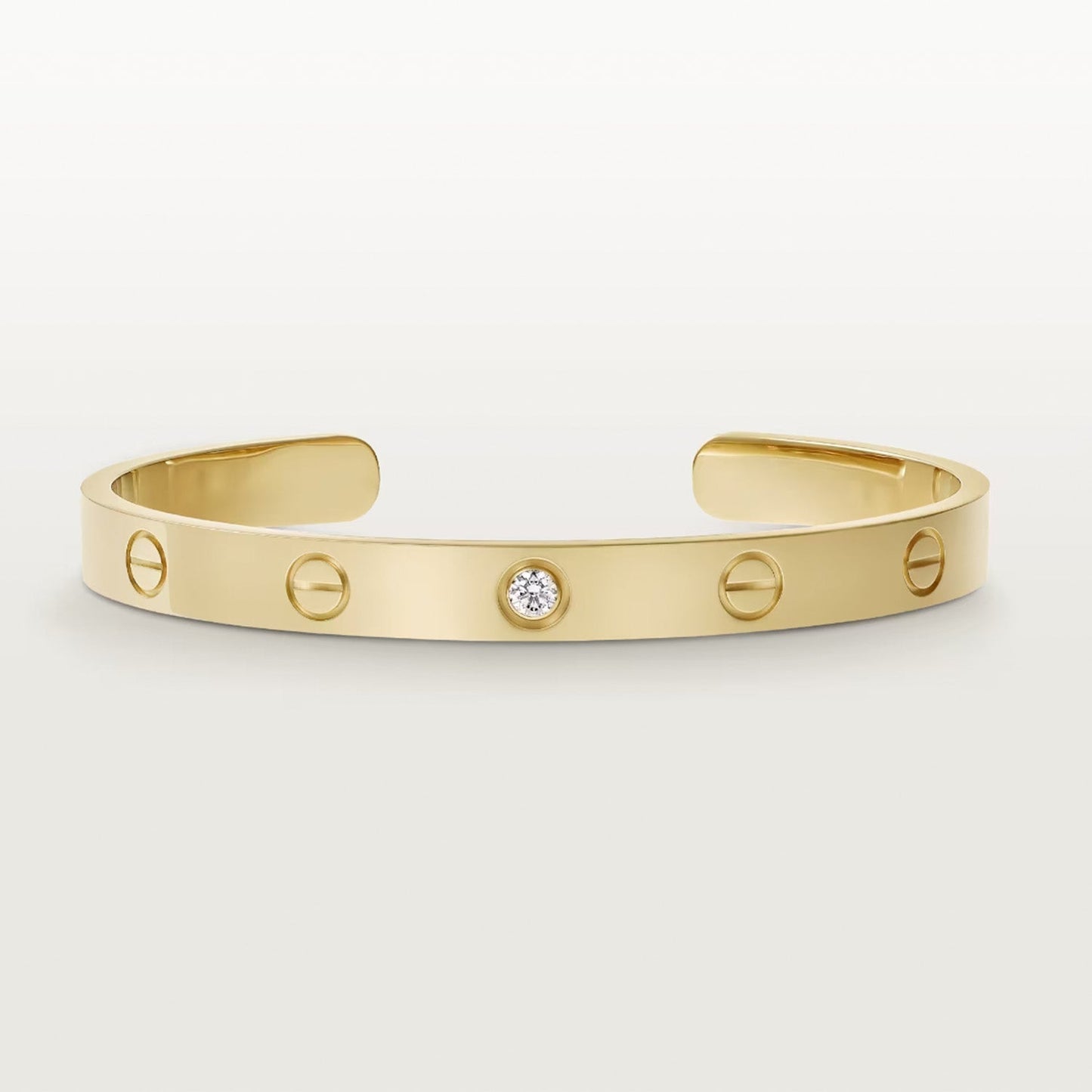 [Glow Jewelry]LOVE BRACELET 6.1MM 1 DIAMOND OPEN CUFF