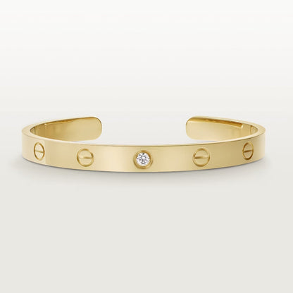 [Glow Jewelry]LOVE BRACELET 6.1MM 1 DIAMOND OPEN CUFF