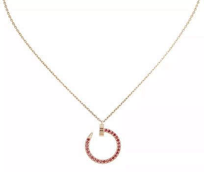 [Glow Jewelry]JUSTE NECKLACE GOLD RED DIAMONDS