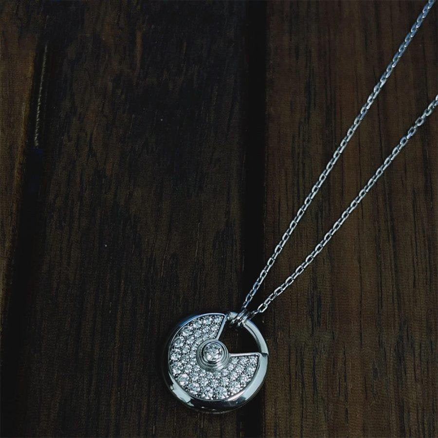 ¡®Glow Jewelry¡¯AMULETTE SILVER FULL DIAMOND NECKLACE