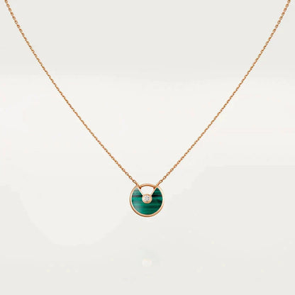 [Glow Jewelry]AMULETTE ROSE GOLD MALACHITE NECKLACE