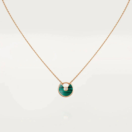 [Glow Jewelry]AMULETTE ROSE GOLD MALACHITE NECKLACE