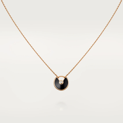 ¡®Glow Jewelry¡¯AMULETTE ROSE GOLD ONYX NECKLACE