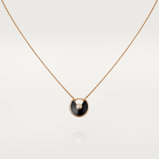 ¡®Glow Jewelry¡¯AMULETTE ROSE GOLD ONYX NECKLACE