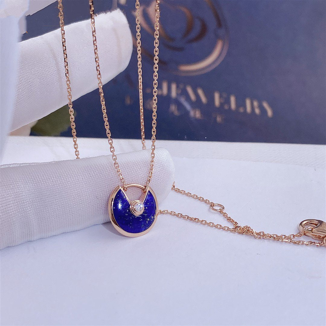 [Glow Jewelry]AMULETTE ROSE GOLD AGATE NECKLACE