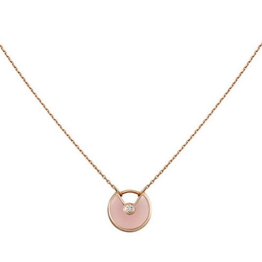 [Glow Jewelry]AMULETTE ROSE GOLD PINK MOP NECKLACE