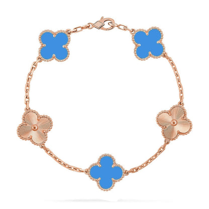 [Glow Jewelry] CLOVER 5 MOTIF BLUE AGATE BRACELET COLLECTION