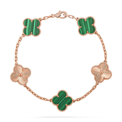 [Glow Jewelry] CLOVER 5 MOTIF MALACHITE BRACELET COLLECTION