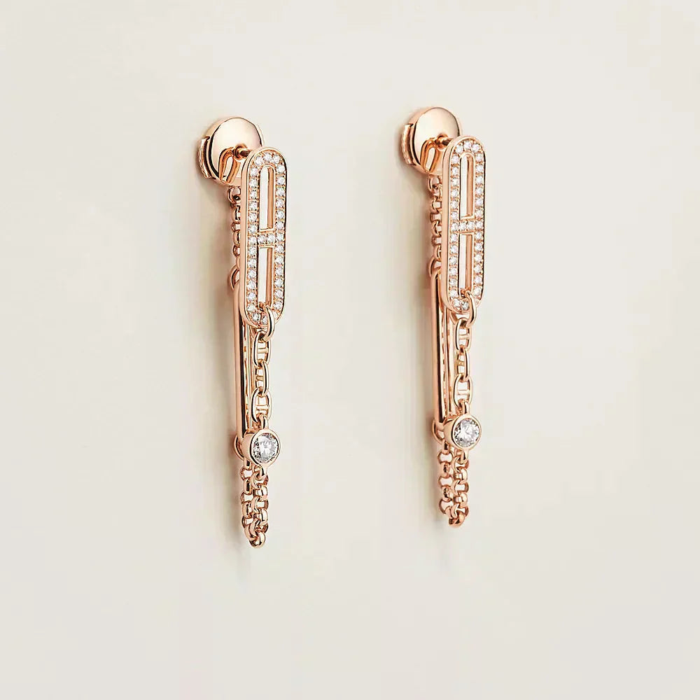 [Glow Jewelry]CHAINE CHAOS DIAMOND DROP EARRINGS