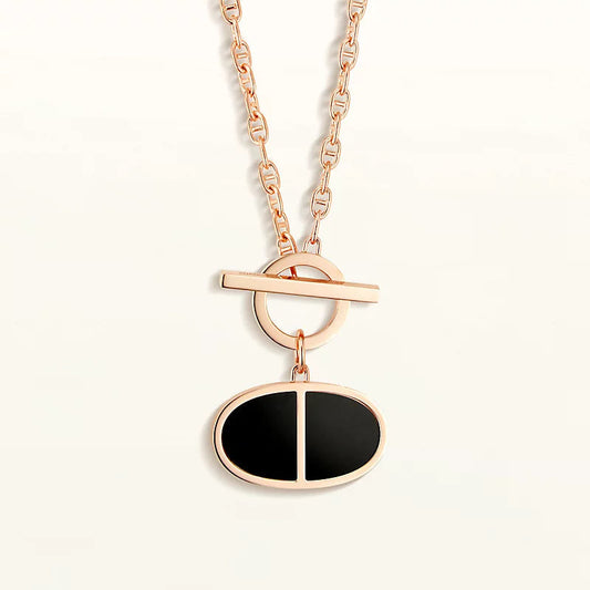 [Glow Jewelry]CHAINE VERSO BLACK CERAMIC NECKLACE