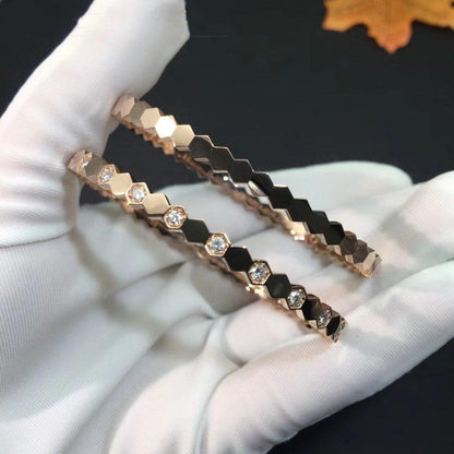 [Glow Jewelry]BEE LOVE PINK GOLD DIAMOND BRACELET