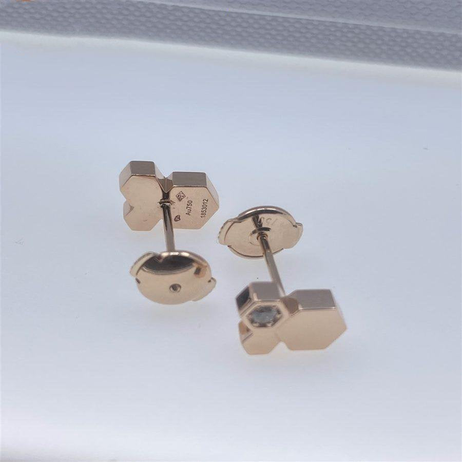 [Glow Jewelry]BEE LOVE PINK GOLD DIAMOND EARRINGS