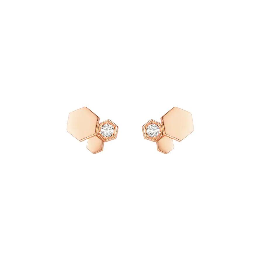 [Glow Jewelry]BEE LOVE PINK GOLD DIAMOND EARRINGS