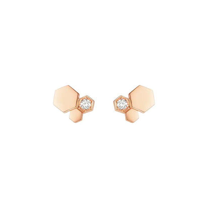 [Glow Jewelry]BEE LOVE PINK GOLD DIAMOND EARRINGS