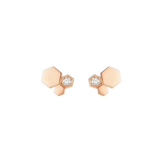 ¡®Glow Jewelry¡¯BEE LOVE PINK GOLD DIAMOND EARRINGS