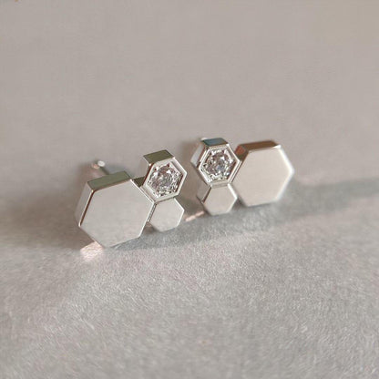 [Glow Jewelry]BEE LOVE SILVER DIAMOND EARRINGS