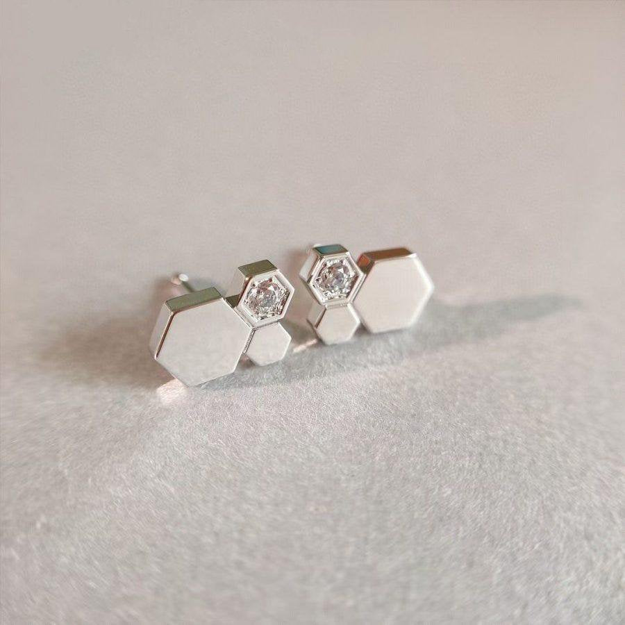 [Glow Jewelry]BEE LOVE SILVER DIAMOND EARRINGS