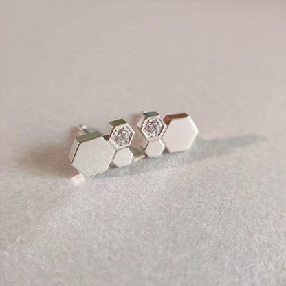 [Glow Jewelry]BEE LOVE SILVER DIAMOND EARRINGS