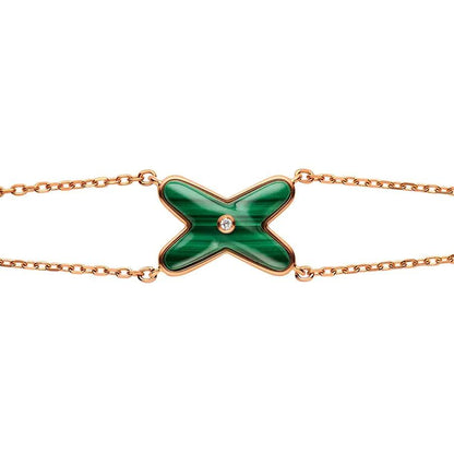 [Glow Jewelry]JEUX BRACELET MALACHITE PINK GOLD 1 DIAMOND