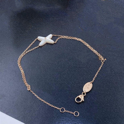 [Glow Jewelry]JEUX BRACELET WHITE MOP PINK GOLD 1 DIAMOND
