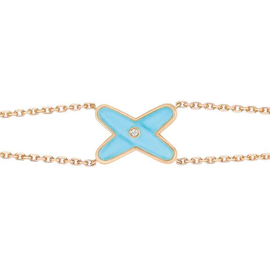 [Glow Jewelry]JEUX BRACELET TURQUOISE PINK GOLD 1 DIAMOND