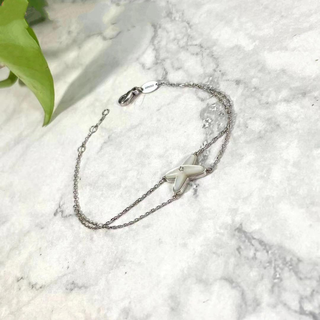 ¡®Glow Jewelry¡¯JEUX BRACELET WHITE MOP SILVER 1 DIAMOND