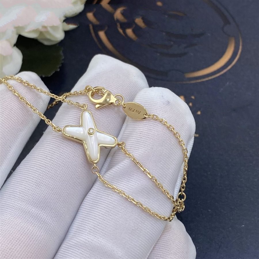 ¡®Glow Jewelry¡¯JEUX BRACELET WHITE MOP GOLD 1 DIAMOND