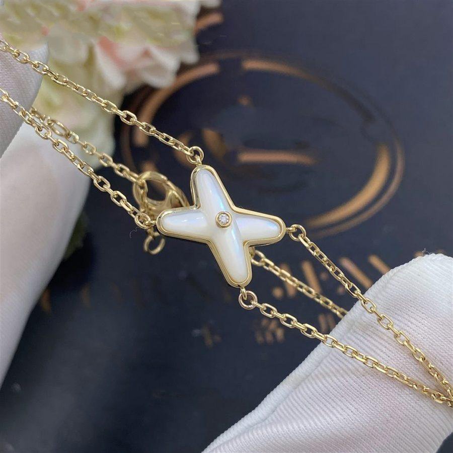 [Glow Jewelry]JEUX BRACELET WHITE MOP GOLD 1 DIAMOND