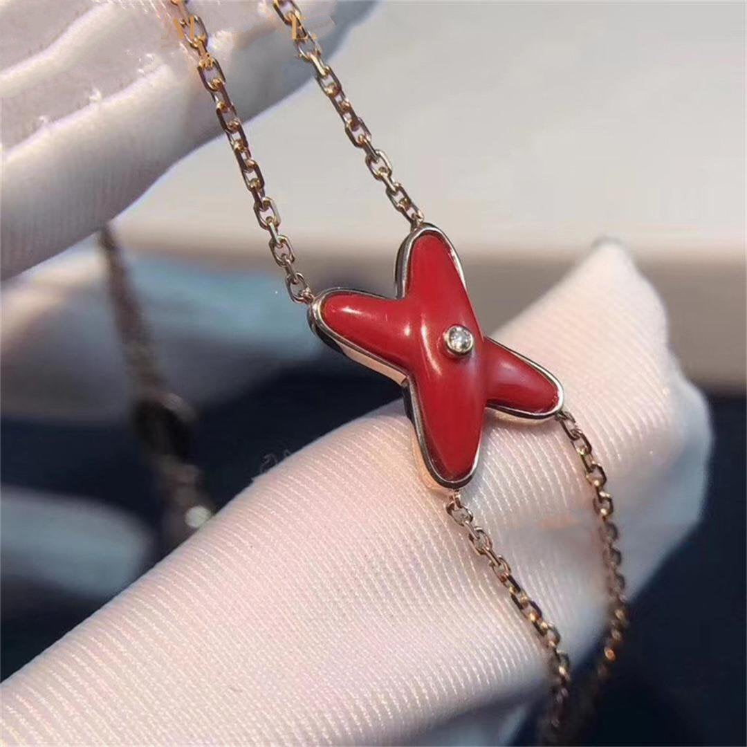 [Glow Jewelry]JEUX BRACELET CARNELIAN PINK GOLD 1 DIAMOND