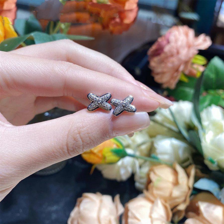 [Glow Jewelry]JEUX DE SILVER DIAMOND EARRINGS