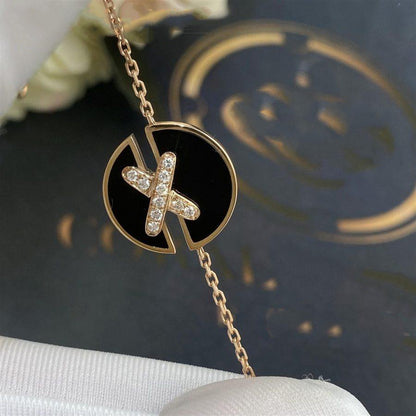 [Glow Jewelry]JEUX DE BRACELET ONYX PINK GOLD DIAMOND