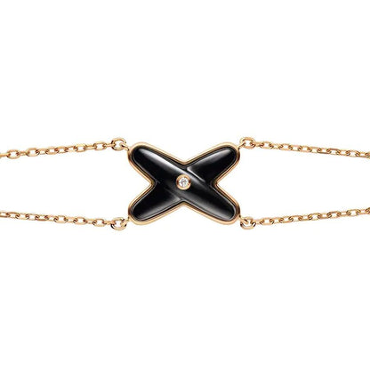 ¡®Glow Jewelry¡¯JEUX BRACELET ONYX PINK GOLD 1 DIAMOND