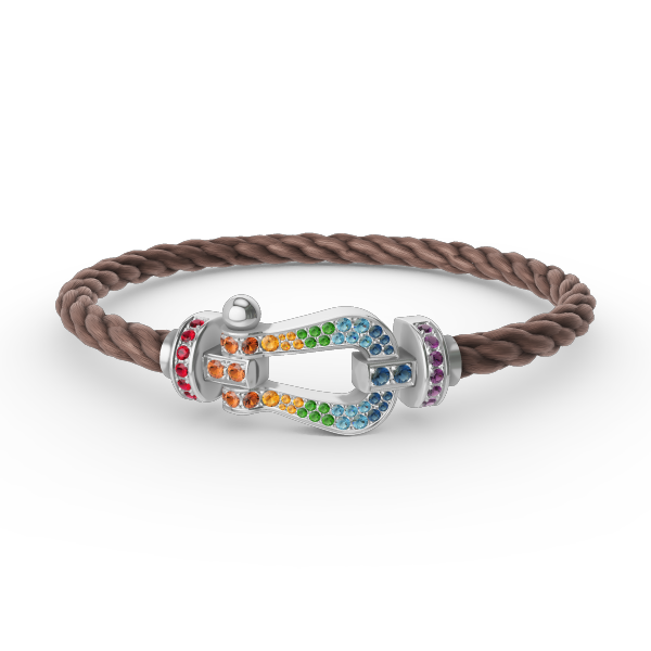 ¡®Glow Jewelry¡¯FORC LARGE HORSESHOE  COLORED DIAMOND BRACELET SILVER