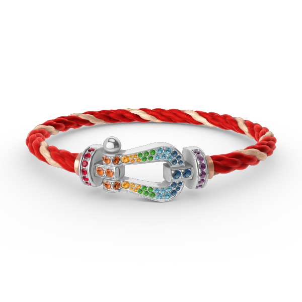 [Glow Jewelry]FORC LARGE HORSESHOE  COLORED DIAMOND BRACELET SILVER