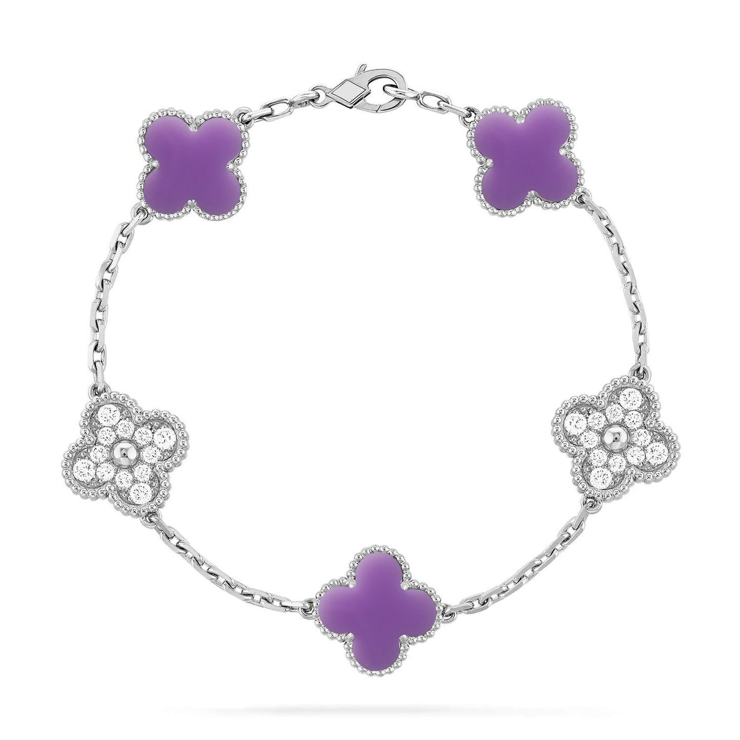 [Glow Jewelry]New CLOVER 5 MOTIF LIGHT PURPLE BRACELET COLLECTION