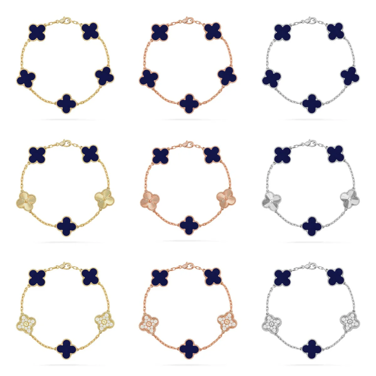 [Glow Jewelry]CLOVER 5 MOTIF LAPIS LAZULI BRACELET COLLECTION