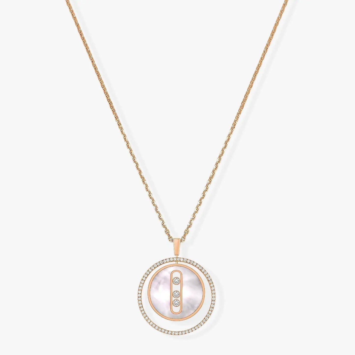 [Glow Jewelry]LUCKY MOVE MM NACRE BLANCHE DIAMOND NECKLACE