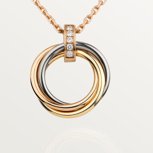 [Glow Jewelry]TRINITY NECKLACE GOLD  DIAMONDS